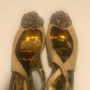 J Renee gold embellished pumps